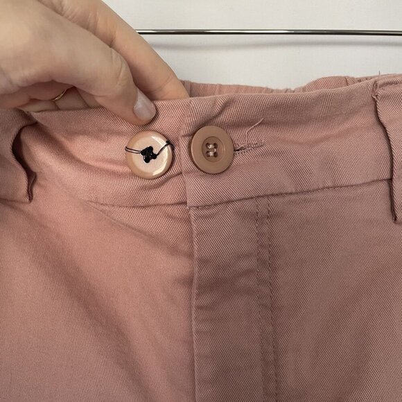 BDG Urban Outfitters Womens Cargo Pants Elastic Cuffs Buttons size L Mauve Pink - Picture 6 of 9